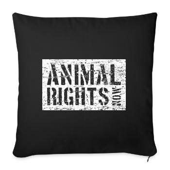 ANIMAL RIGHTS NOW VEGAN - Sofa pillowcase 17,3'' x 17,3'' (45 x 45 cm) - black - Front
