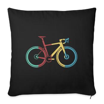 retro bike road bike love vintage tour stage - Sofa pillowcase 17,3'' x 17,3'' (45 x 45 cm) - black - Front