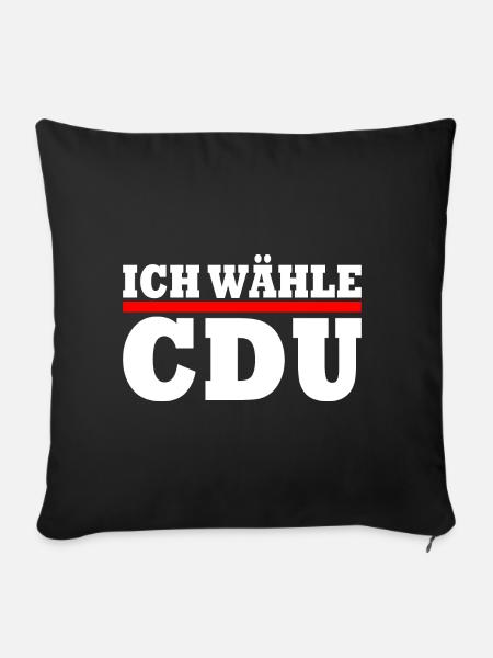 Ich wähle cdu - Sofakissenbezug 45 x 45 cm - Schwarz