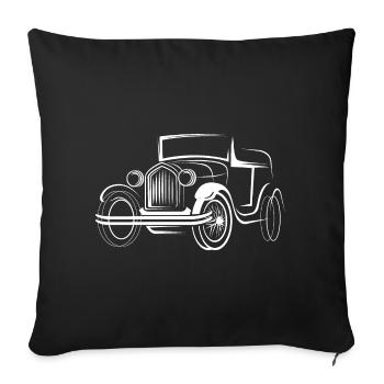 Vintage Car Icon Illustration Old Cars Graphic - Sofa pillowcase 17,3'' x 17,3'' (45 x 45 cm) - black - Front
