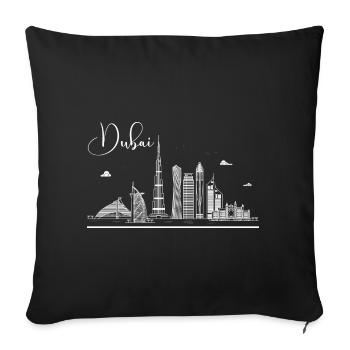 Dubai United Arab Emirates The Palm - Sofa pillowcase 17,3'' x 17,3'' (45 x 45 cm) - black - Front