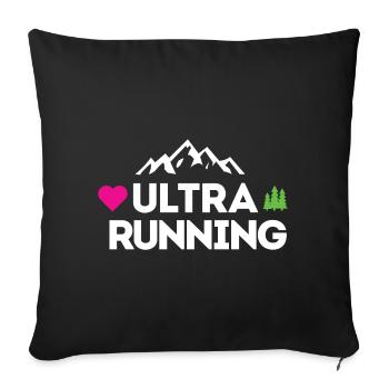 Ultra Running – Mon amour - Housse de coussin décorative 45 x 45 cm - noir - Devant