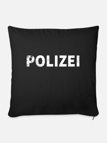 Polizei druck fasching karneval - Sofakissenbezug 45 x 45 cm - Schwarz