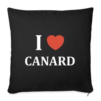 i love canard - Housse de coussin décorative 45 x 45 cm - noir - Devant