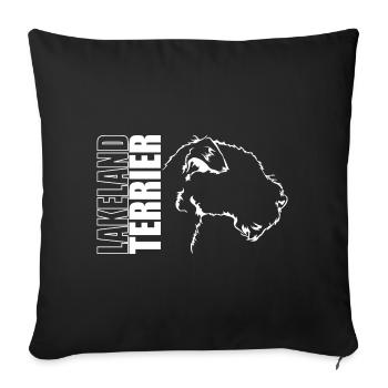 LAKELAND TERRIER Profil Chiens Wilsigns - Housse de coussin décorative 45 x 45 cm - noir - Devant