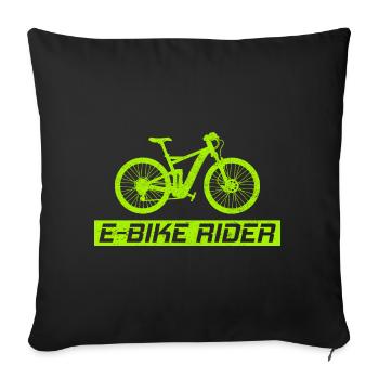 E-Bike Electric-Bike E-Cyclist Bicycling Rider - Sofa pillowcase 17,3'' x 17,3'' (45 x 45 cm) - black - Front