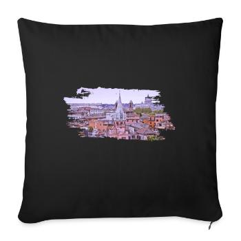 Roma Rome Rom - Sofakissenbezug 45 x 45 cm - Schwarz - Vorne