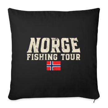 Norway Fishing Tour Fishing Angler Fishing - Sofa pillowcase 17,3'' x 17,3'' (45 x 45 cm) - black - Front