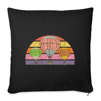 Hot Air Balloon Lover Balloon Ride Aeronaut - Sofa pillowcase 17,3'' x 17,3'' (45 x 45 cm) - black - Front