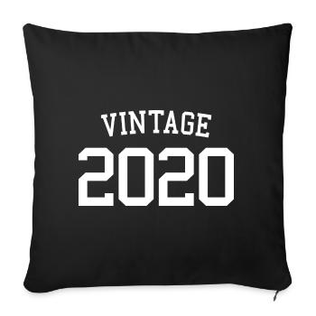 Millésime 2020 - 3 ans, 3ème anniversaire enfants - Housse de coussin décorative 45 x 45 cm - noir - Devant