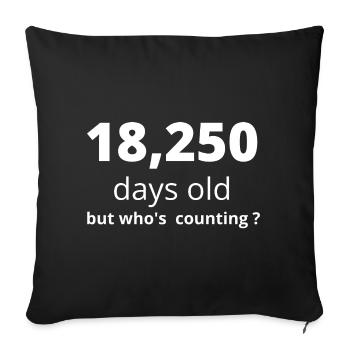 50th birthday. - Sofa pillowcase 17,3'' x 17,3'' (45 x 45 cm) - black - Front