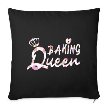 Baking Queen personalisierbar - Sofakissenbezug 45 x 45 cm - Schwarz - Vorne