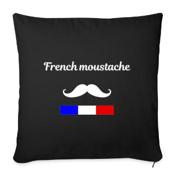 French Moustache - Housse de coussin décorative 45 x 45 cm - noir - Devant