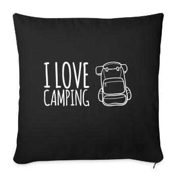 I Love Camping - Sofakissenbezug 45 x 45 cm - Schwarz - Vorne