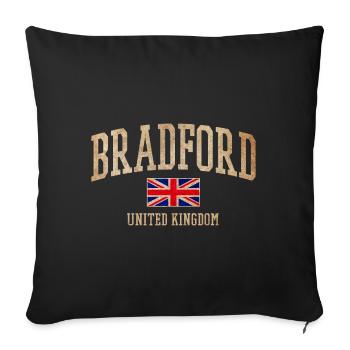 Bradford UK Vintage Banner - Sofakissenbezug 45 x 45 cm - Schwarz - Vorne