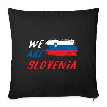 Wir sind Slowenien - Sofakissenbezug 45 x 45 cm - Schwarz - Vorne