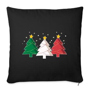 Christmas trees Italy Italian flag - Sofa pillowcase 17,3'' x 17,3'' (45 x 45 cm) - black - Front
