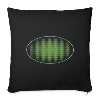 Oval green dots, with frame - Sofa pillowcase 17,3'' x 17,3'' (45 x 45 cm) - black - Front