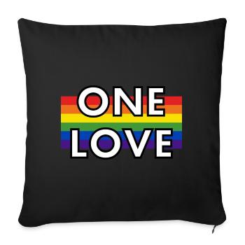 One Love Pride Football - Housse de coussin décorative 45 x 45 cm - noir - Devant