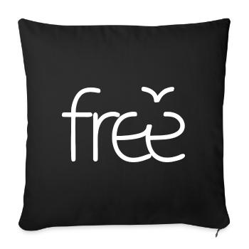 Free (dark) - Sofa pillowcase 17,3'' x 17,3'' (45 x 45 cm) - black - Front