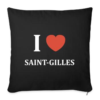 i love Saint Gilles - Housse de coussin décorative 45 x 45 cm - noir - Devant