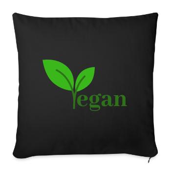 VEGAN - Housse de coussin décorative 45 x 45 cm - noir - Devant
