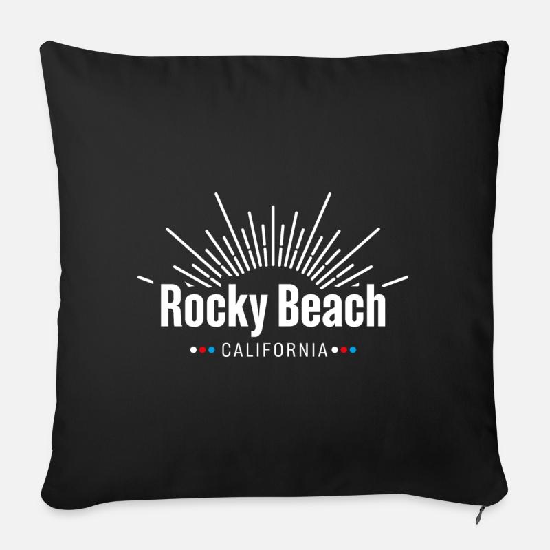 Die drei ??? Rocky Beach Kalifornien - Sofakissenbezug 45 x 45 cm - Schwarz
