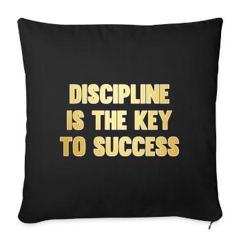 Discipline is the key to success - Housse de coussin décorative 45 x 45 cm - noir - Devant