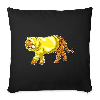 Sweat à capuche d’hiver Tigre - Housse de coussin décorative 45 x 45 cm - noir - Devant