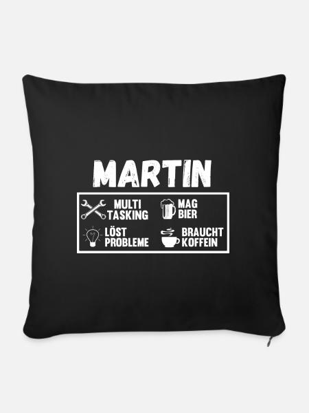 Martin - Sofakissenbezug 45 x 45 cm - Schwarz