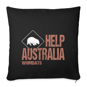 HELP AUSTRALIA WOMBATS - Sofakissenbezug 45 x 45 cm - Schwarz - Vorne