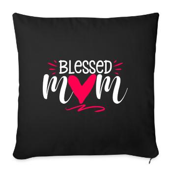 Épouse Maman bienheureuse amour maternel maternité - Housse de coussin décorative 45 x 45 cm - noir - Devant