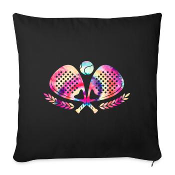 Padel Tennis Tie Dyed - Sofa pillowcase 17,3'' x 17,3'' (45 x 45 cm) - black - Front