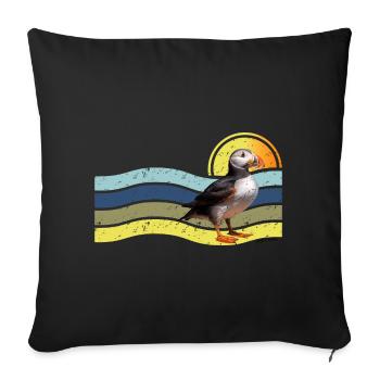 Puffin Island - Sofakissenbezug 45 x 45 cm - Schwarz - Vorne