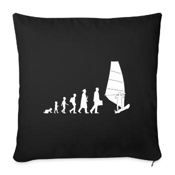 Windsurfing Evolution - Sofakissenbezug 45 x 45 cm - Schwarz - Vorne