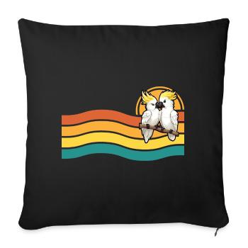 Cockatoo couple in Australia - Sofa pillowcase 17,3'' x 17,3'' (45 x 45 cm) - black - Front