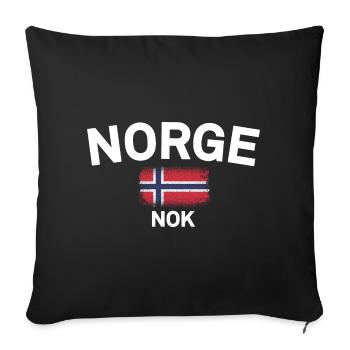 Emblème du drapeau Norge NOK - Housse de coussin décorative 45 x 45 cm - noir - Devant