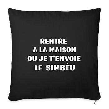 Taureau de Camargue simbèu citation humour - Housse de coussin décorative 45 x 45 cm - noir - Devant