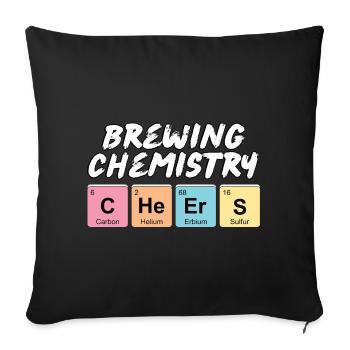 Inscription amusante avec les noms des éléments chimiques - Housse de coussin décorative 45 x 45 cm - noir - Devant