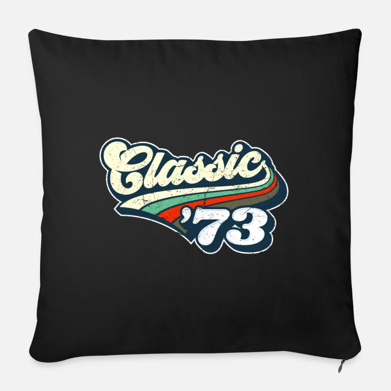 Classique '73 - Housse de coussin décorative 45 x 45 cm - noir