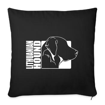 Profil de chien courant lituanien Chiens de chasse Chiens Wilsigns - Housse de coussin décorative 45 x 45 cm - noir - Devant