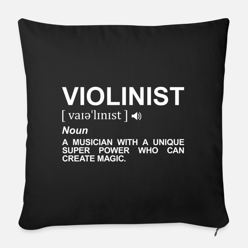 Violinisten Wörterbuch - Sofakissenbezug 45 x 45 cm - Schwarz