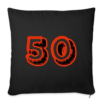 50. 50 YEARS. 50th ANNIVERSARY. 50TH ANNIVERSARY. - Sofa pillowcase 17,3'' x 17,3'' (45 x 45 cm) - black - Front