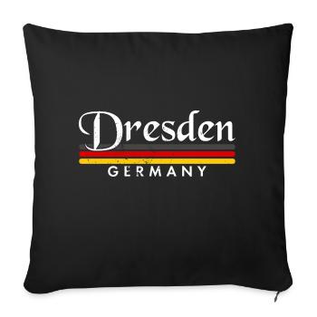 Dresden Germany DDR GDR Ossi Osten - Sofakissenbezug 45 x 45 cm - Schwarz - Vorne