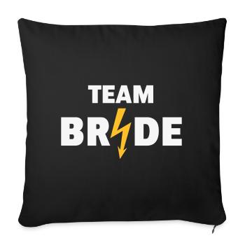 Team Bride Flash (Braut JGA Polterabend / 2C NEG) - Sofakissenbezug 45 x 45 cm - Schwarz - Vorne
