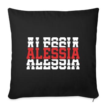 t-shirt Alessia t-shirt gift idea stacked text - Sofa pillowcase 17,3'' x 17,3'' (45 x 45 cm) - black - Front