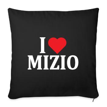 t-shirt I love Mizio t-shirt idée cadeau - Housse de coussin décorative 45 x 45 cm - noir - Devant
