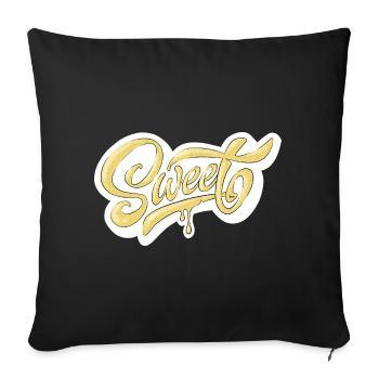 Conception de typographie Sweet Script - Housse de coussin décorative 45 x 45 cm - noir - Devant