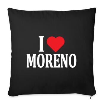 t-shirt I love Moreno t-shirt idée cadeau - Housse de coussin décorative 45 x 45 cm - noir - Devant
