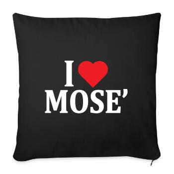 T-Shirt I love Moses T-Shirt Geschenkidee - Sofakissenbezug 45 x 45 cm - Schwarz - Vorne